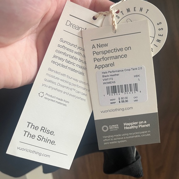 Vuori NWT Halo Performance Crop Tank 2.0 - Picture 4 of 4